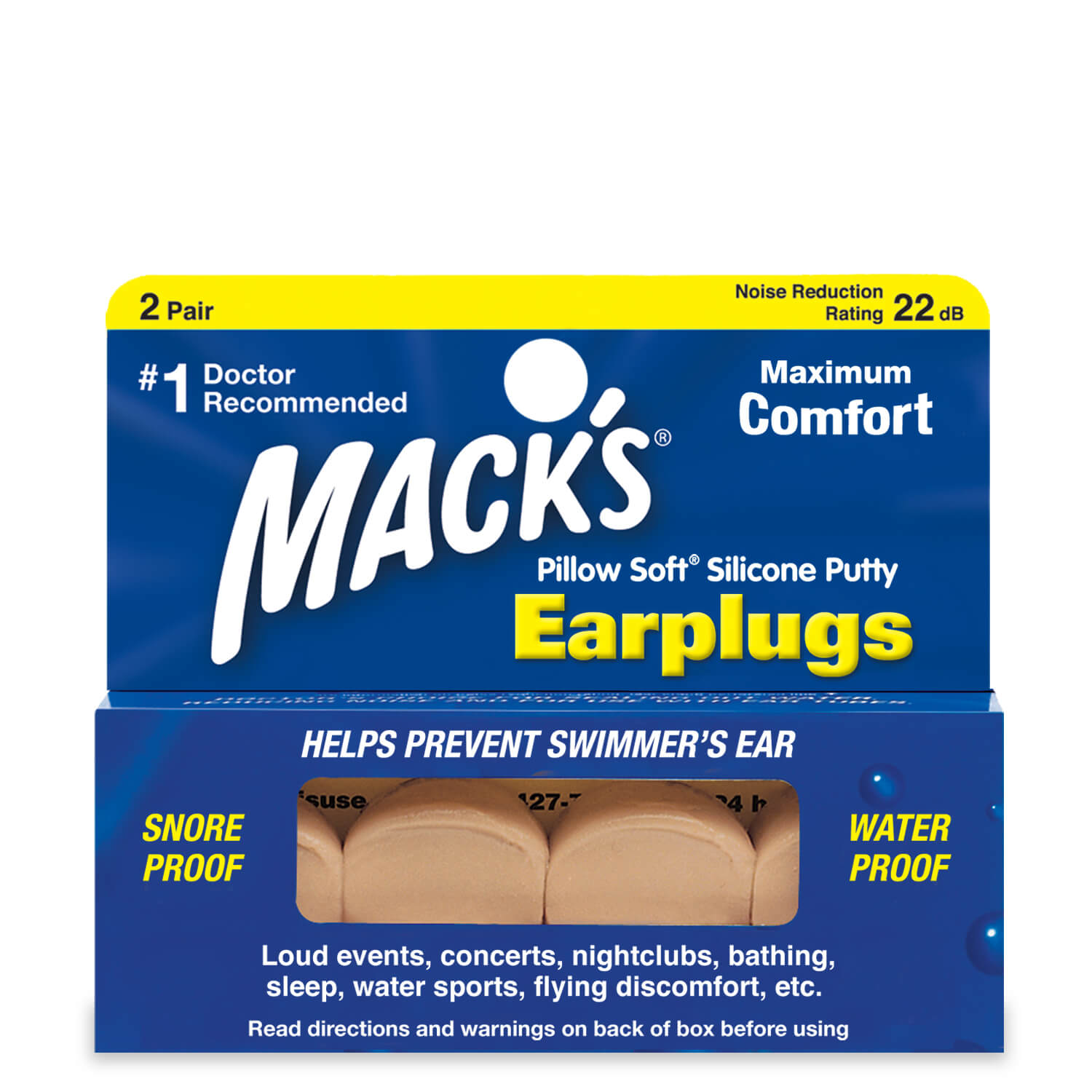 Mack's Pillow Soft Ear Plugs (2 Pair) - Orange