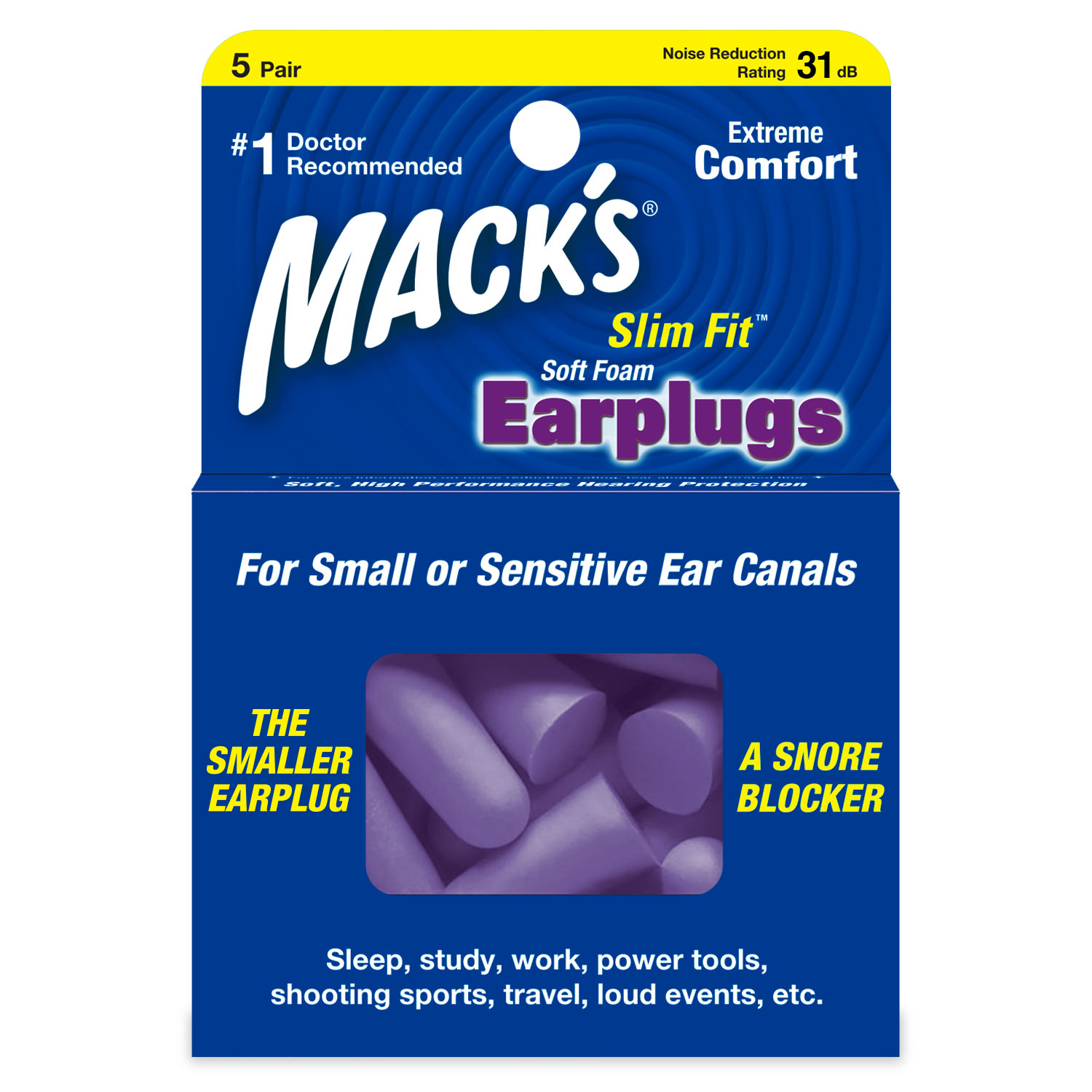 Mack's soft foam earplugs