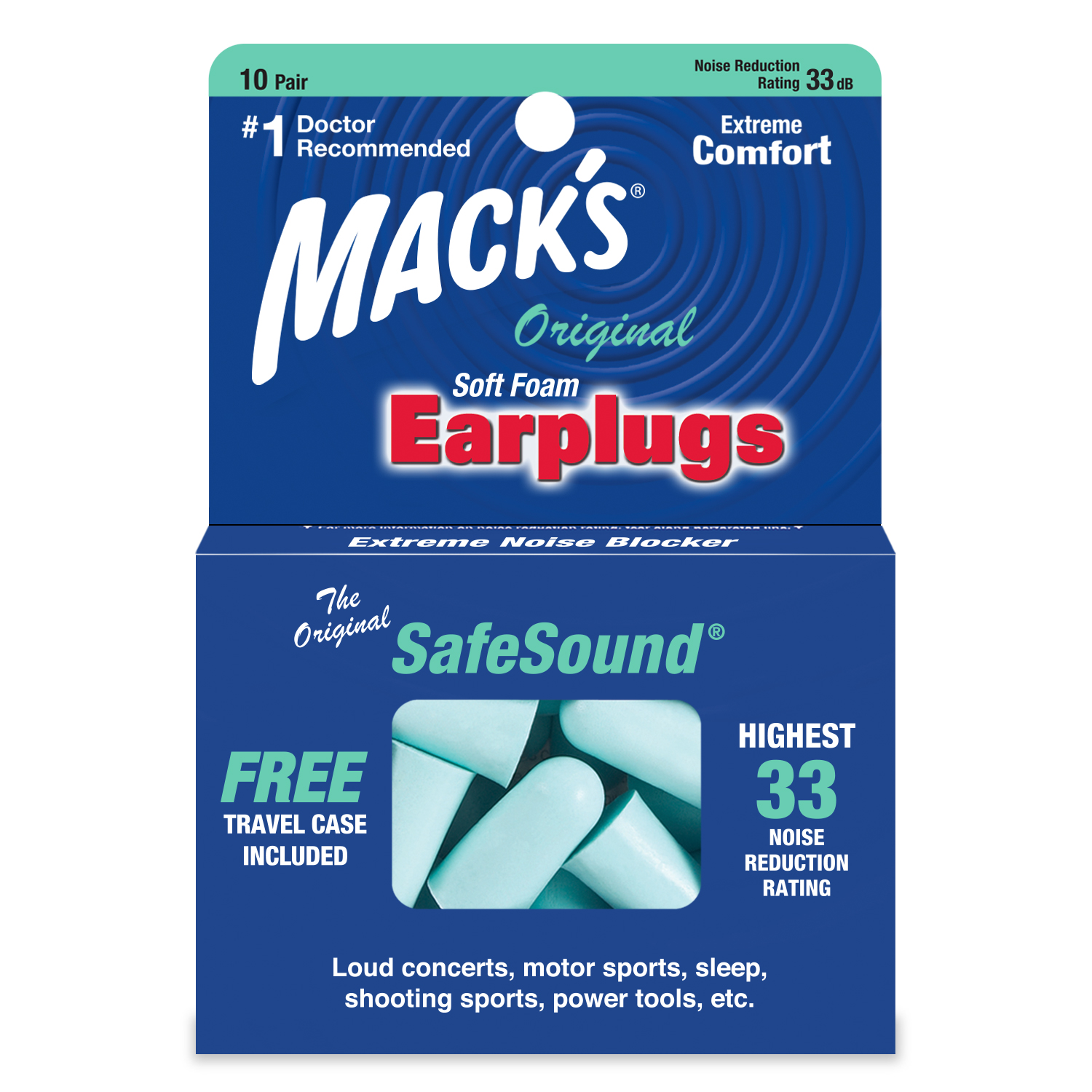 Original Soft Foam Ear Plugs - Mack's Ear Plugs
