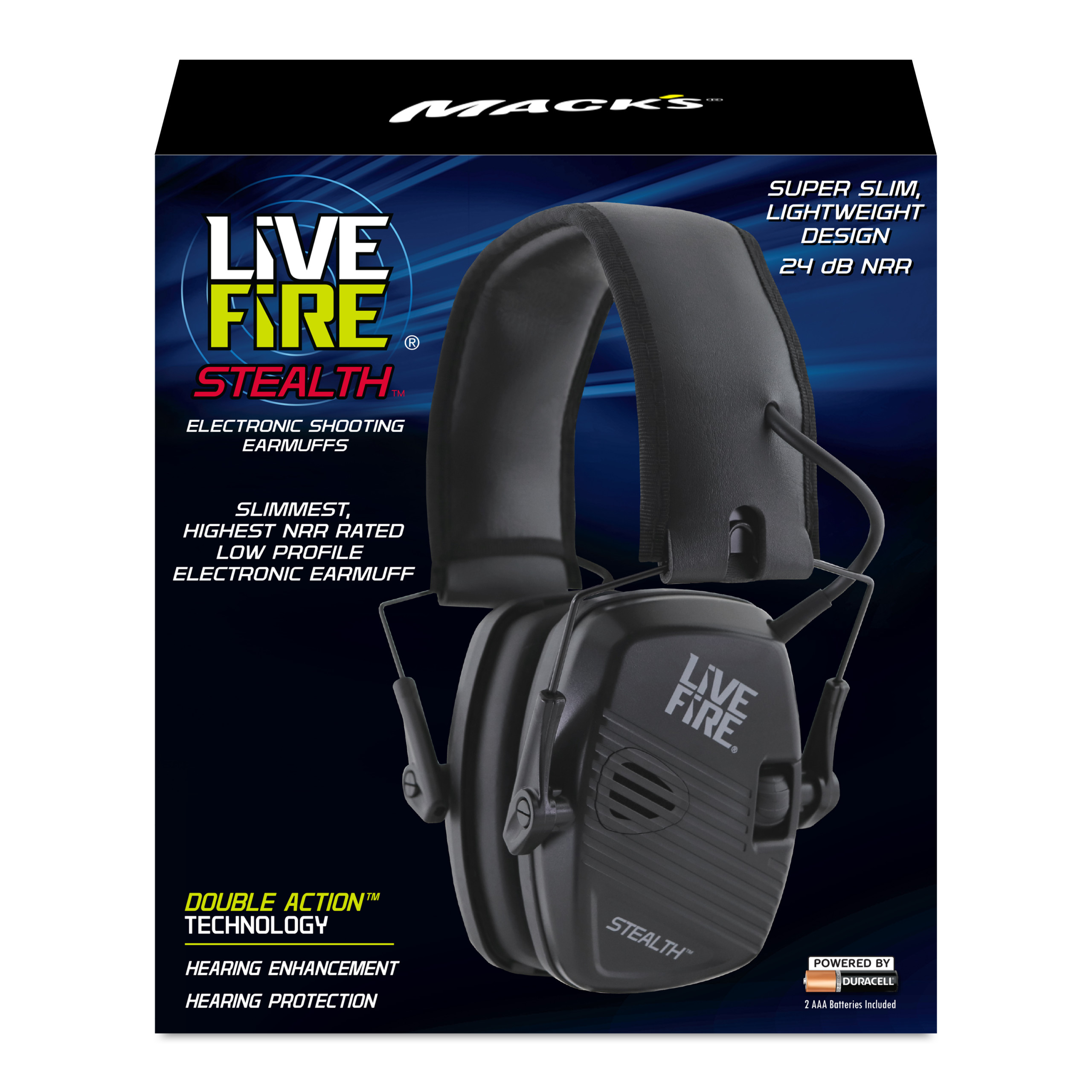 Best Electronic Shooting Earmuffs - Live Fire Stealth from Mack's®